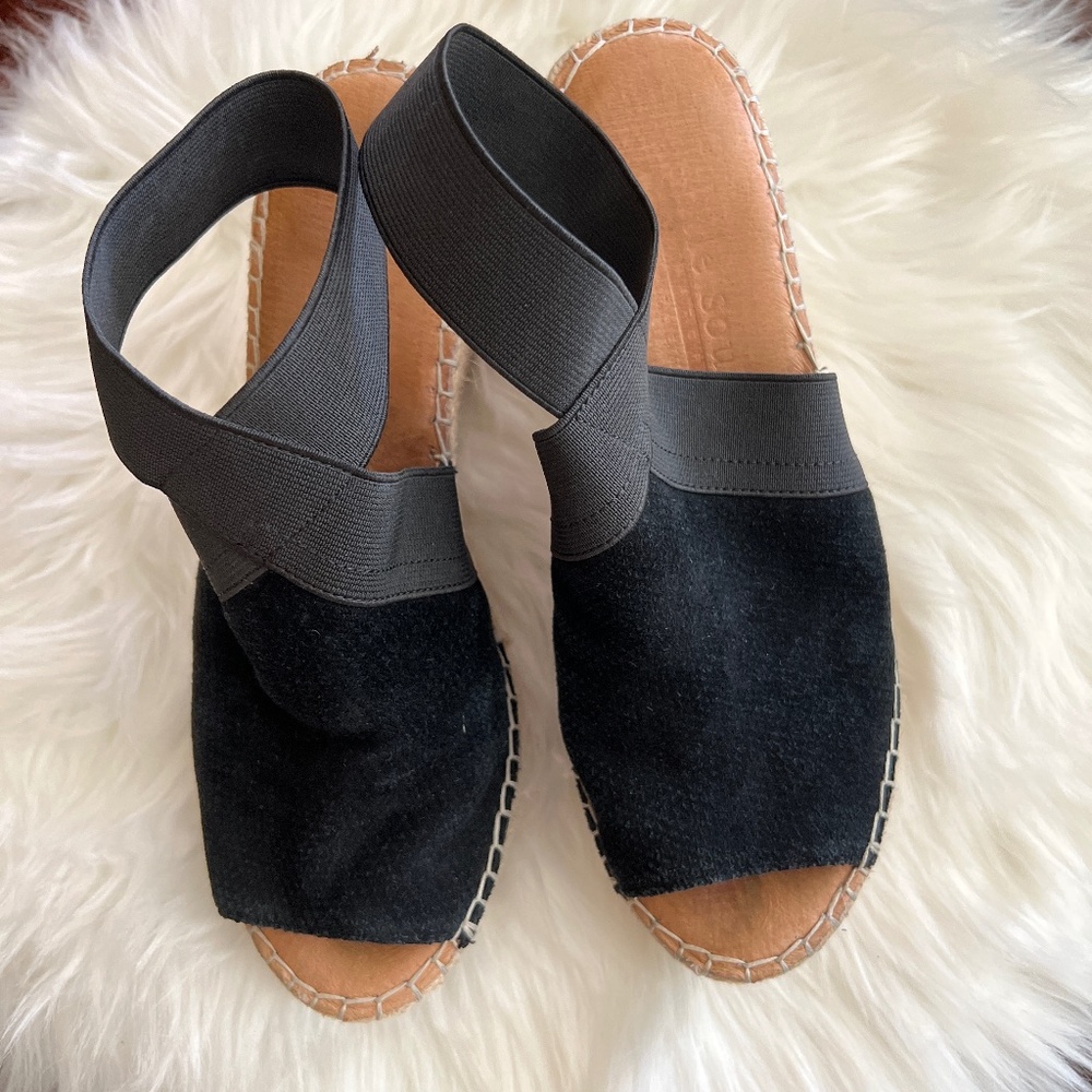 Shoes- Women Gentle Souls by Kenneth Cole Women's Shoe Colleen Black Suede Wedge